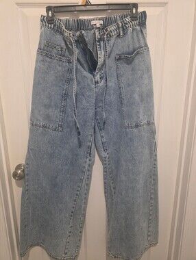 Baltic Born Light Blue Denim Wide Leg Jeans